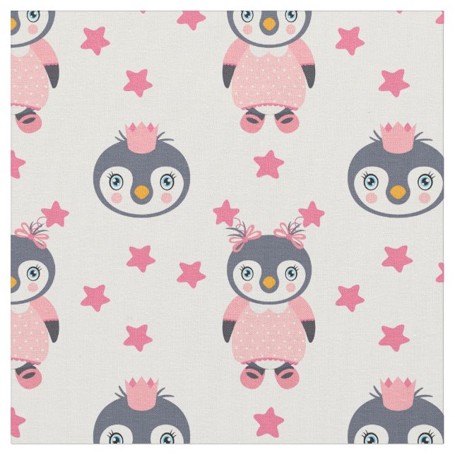 Penguin baby girl fabric (Close Up)