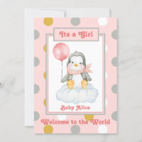 Penguin Baby Girl Pink Birth