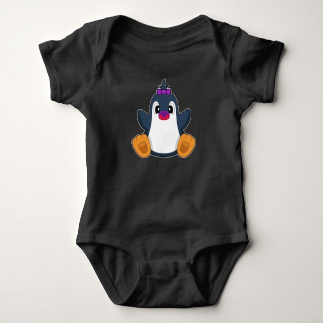Penguin Baby Pacifier Bodysuit (Front)