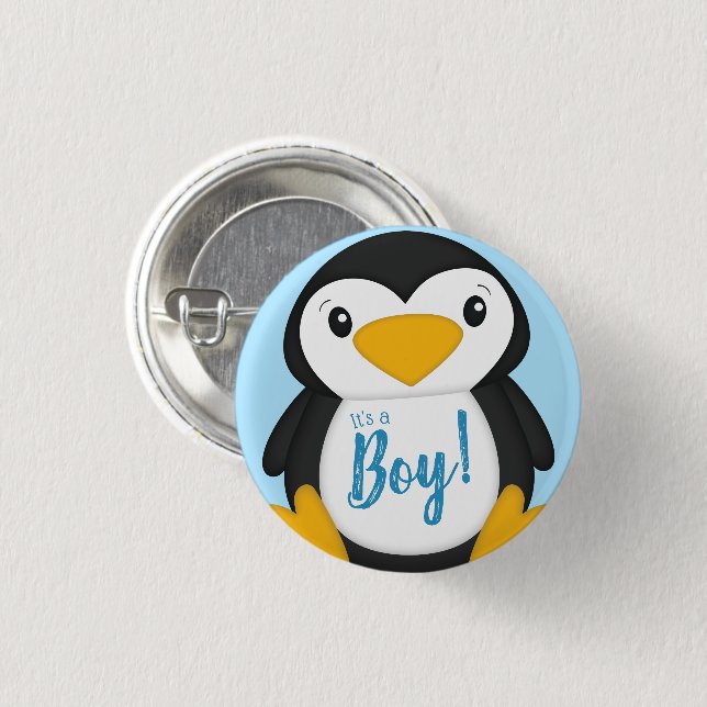 Penguin Baby Shower 3 Cm Round Badge (Front & Back)