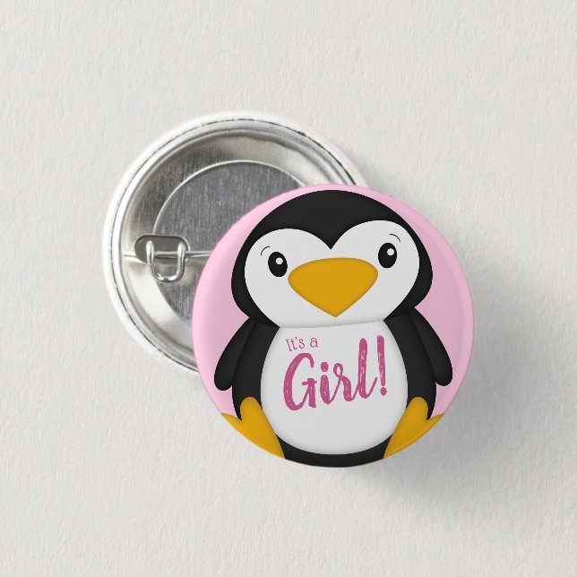Penguin Baby Shower 3 Cm Round Badge (Front & Back)