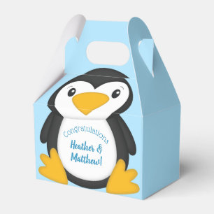 Penguin Baby Shower Blue Favour Box