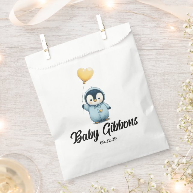 Penguin Baby Shower Favour Bags (Clipped)