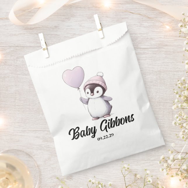 Penguin Baby Shower Favour Bags (Clipped)