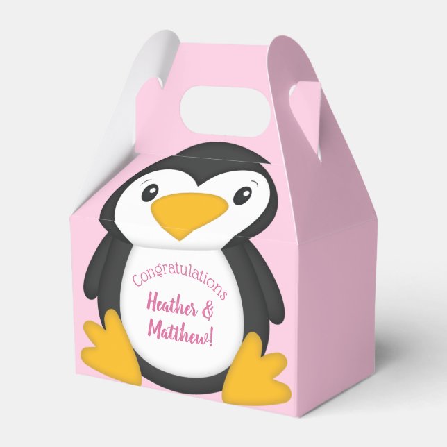 Penguin Baby Shower Favour Box (Front Side)