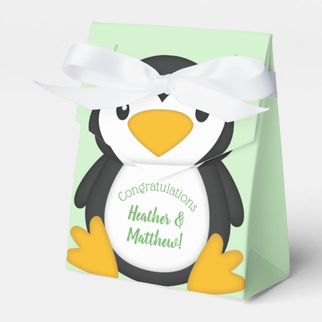 Penguin Baby Shower Favour Box (Front Side)