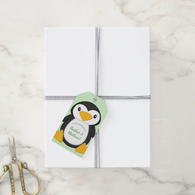 Penguin Baby Shower Gift Tags (With Twine)