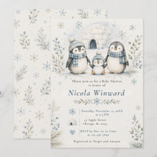 Penguin Baby Shower Invitation
