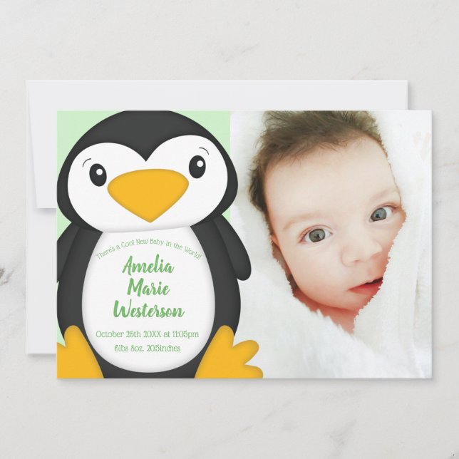 Penguin Baby Shower Invitation (Front)