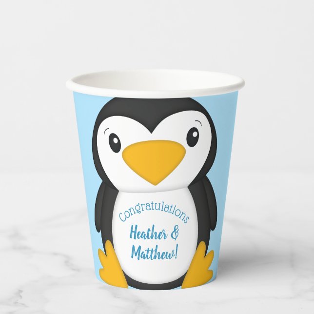Penguin Baby Shower Paper Cups (Front)