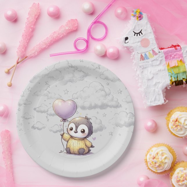 Penguin Baby Shower Paper Plate (Party)