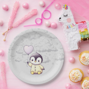 Penguin Baby Shower Paper Plate