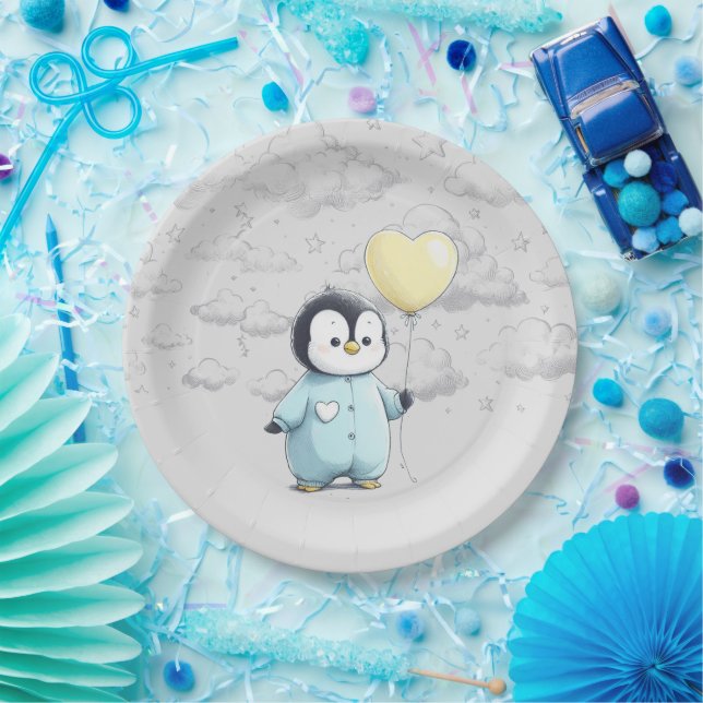 Penguin Baby Shower Paper Plate (Party)