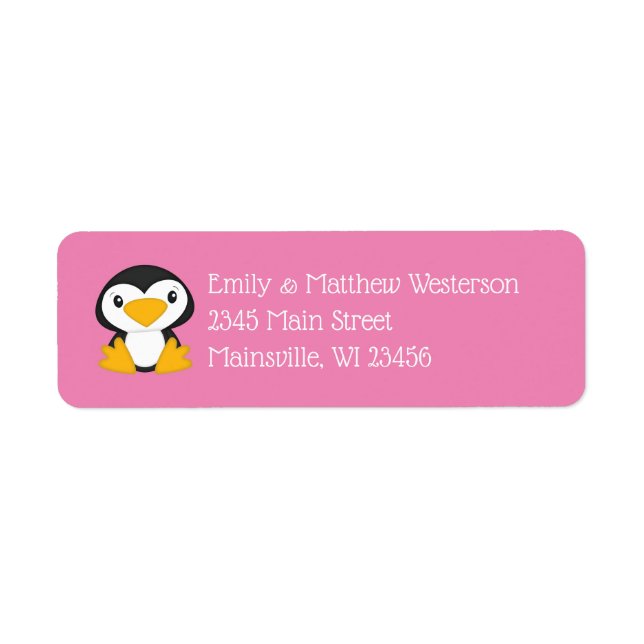 Penguin Baby Shower Pink Girl (Front)