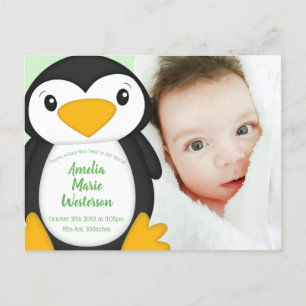 Penguin Baby Shower Postcard