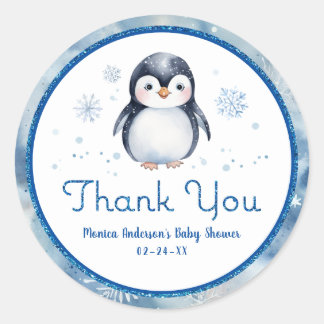 Penguin Baby Shower Thank You Sticker