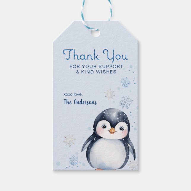 Penguin Baby Shower Thank You Tags (Front)