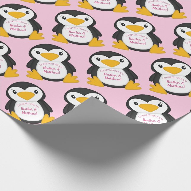Penguin Baby Shower Wrapping Paper (Corner)