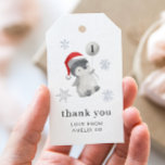 Penguin Balloon 1st Birthday - Thank You Gift Tags<br><div class="desc">A sweet watercolour penguin holding a balloon,  ideal for your winter 1st Birthday Party! You can change the number in the balloon as well as all of the text in this design.</div>