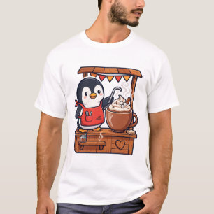 Penguin Barista Serving Hot Cocoa T-Shirt