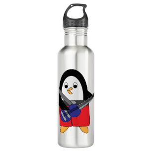 Penguin Bass Playing Cute 710 Ml Water Bottle