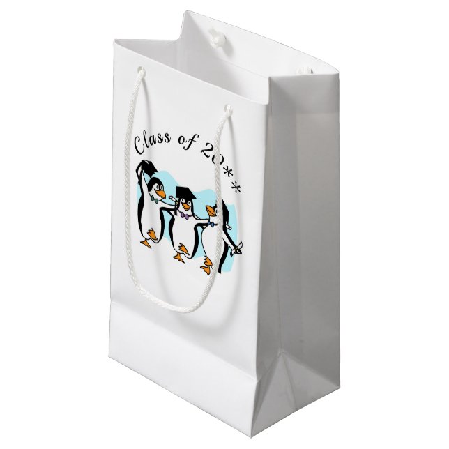 Penguin Best Friends Graduation Small Gift Bag (Front Angled)