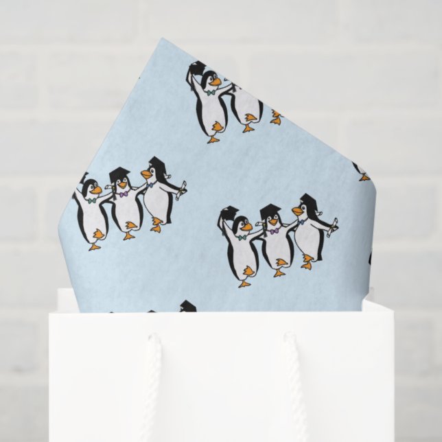 Penguin Best Friends Graduation  Tissue Paper (Gift Bag)