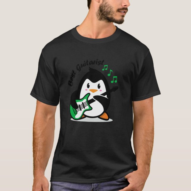 penguin best guitarist cute T-Shirt (Front)