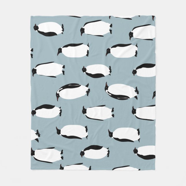 Penguin Bird Animal Cute Pattern Fleece Blanket (Front)