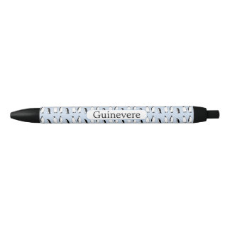 Penguin Bird Blue Animal Polar Winter Personalised Black Ink Pen