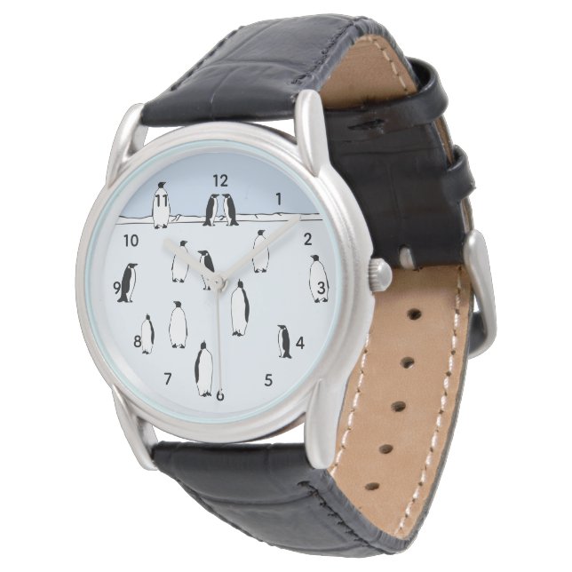 Penguin Bird Snow Cool Blue Penguin Lover Gift  Watch (Angled)