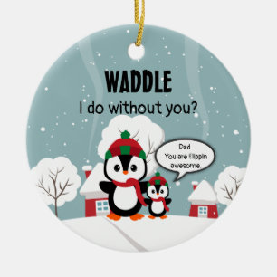 Penguin bird snow kids cute kawaii cartoon ceramic tree decoration