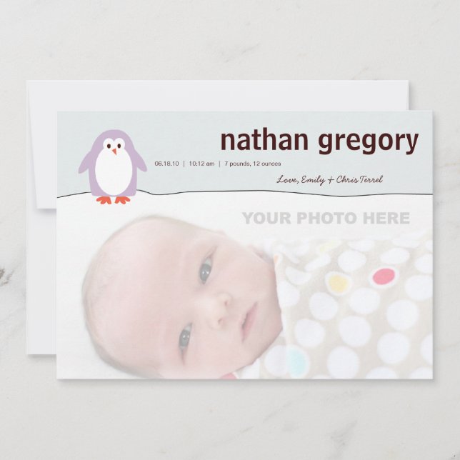 Penguin Birth Announcement (Front)