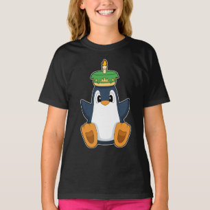 Penguin Birthday Cake Candle T-Shirt