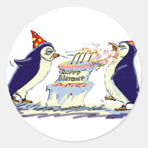 PeNgUiN BiRtHdAy Classic Round Sticker