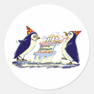 PeNgUiN BiRtHdAy Classic Round Sticker