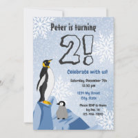 Penguin Birthday Invitation