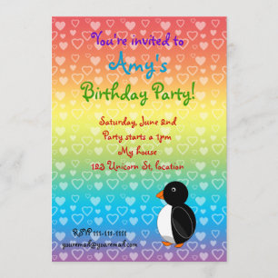 Penguin birthday invitation