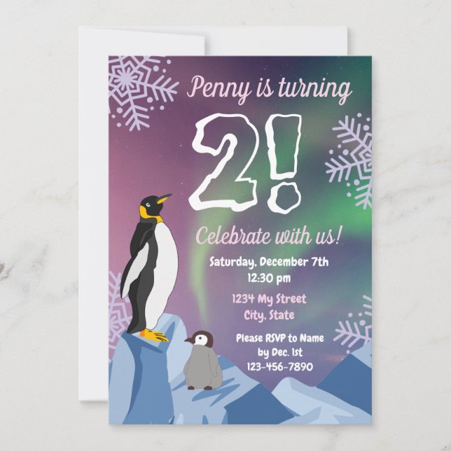 Penguin Birthday Invitation (Front)