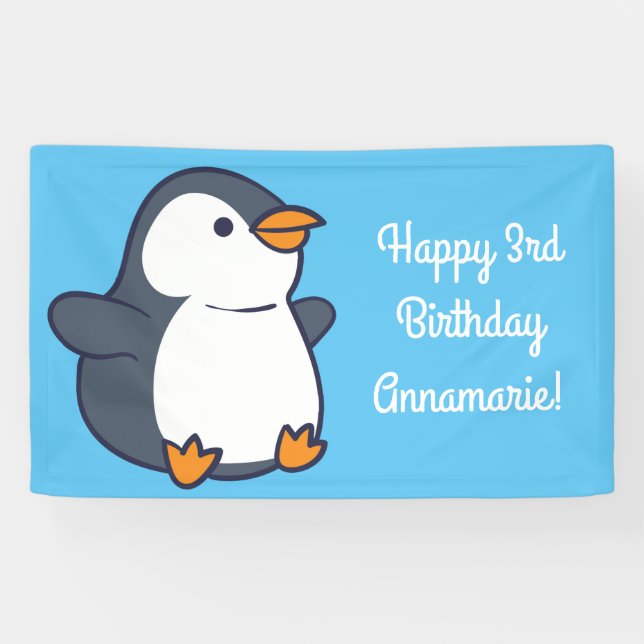 Penguin Birthday Party Banner (Horizontal)