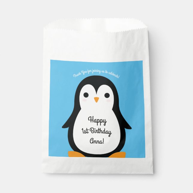 Penguin Birthday Party Favour Bags (Front)