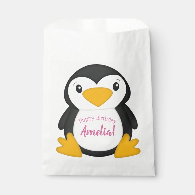 Penguin Birthday Party Favour Bags (Front)