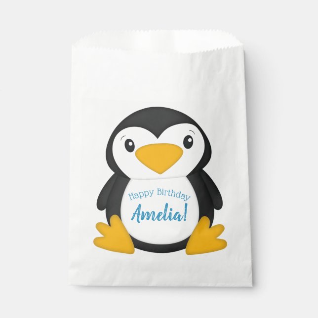 Penguin Birthday Party Favour Bags (Front)
