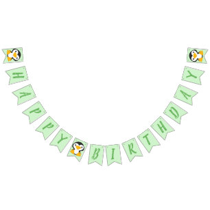 Penguin Birthday Party Green Bunting