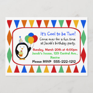 Penguin Birthday Party Invitation
