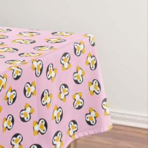 Penguin Birthday Party Pink Tablecloth