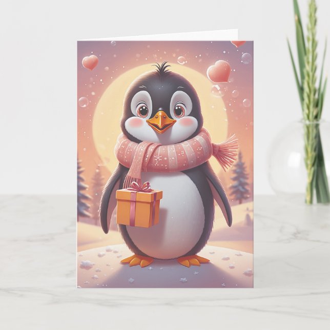 Penguin Birthday Serenade Card (Front)