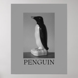 penguin ~ black and white poster