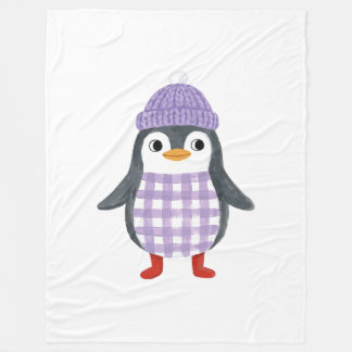 Penguin Blanket with Knitted Beanie