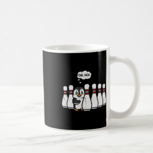 Penguin Bowling Pins Oh No Funny Bowler Player Men Coffee Mug
